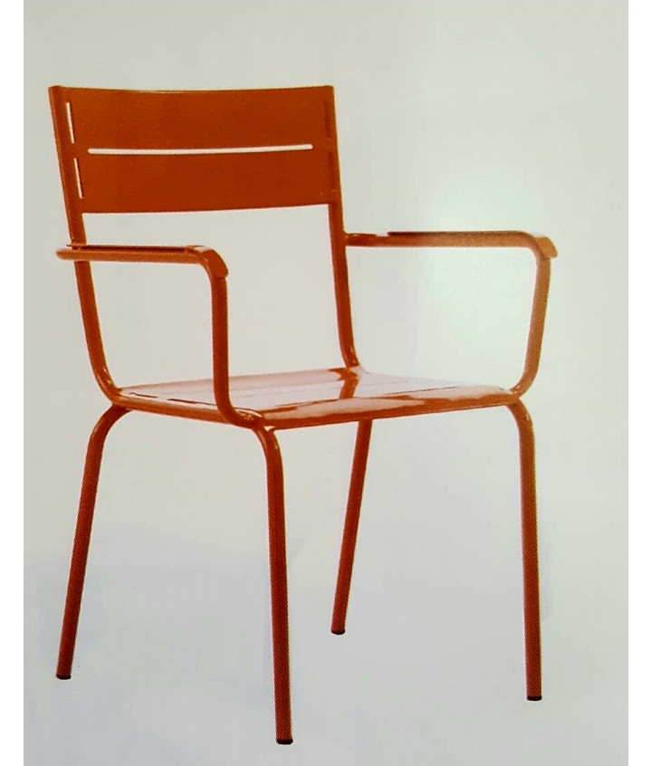 SILLA DE CHAPA METÁLICA RANURADA