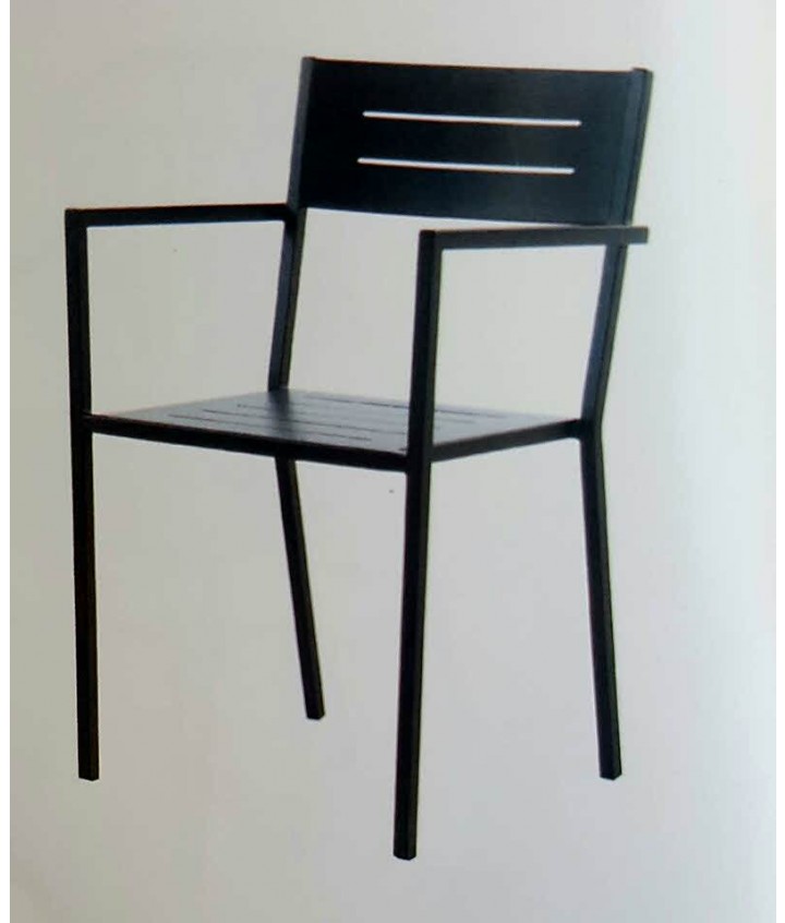 ASIENTO CON CHAPA METÁLICA RANURADA FIJA