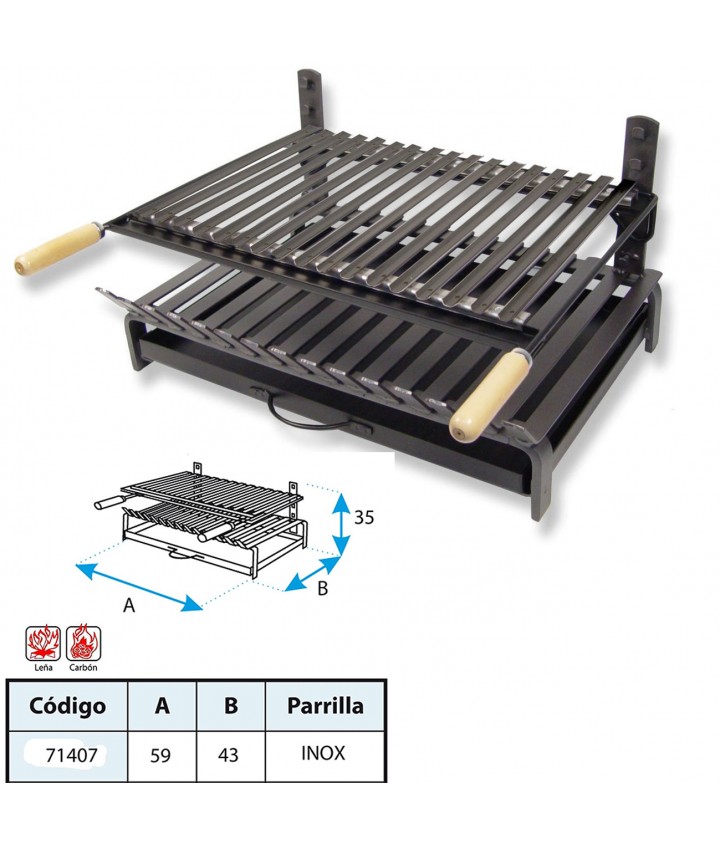 PARRILLA BARBACOA PARA OBRA INOX