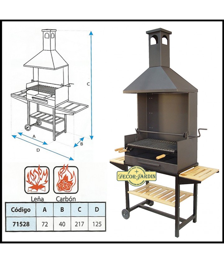 BARBACOA CHIMENEA CON RUEDAS