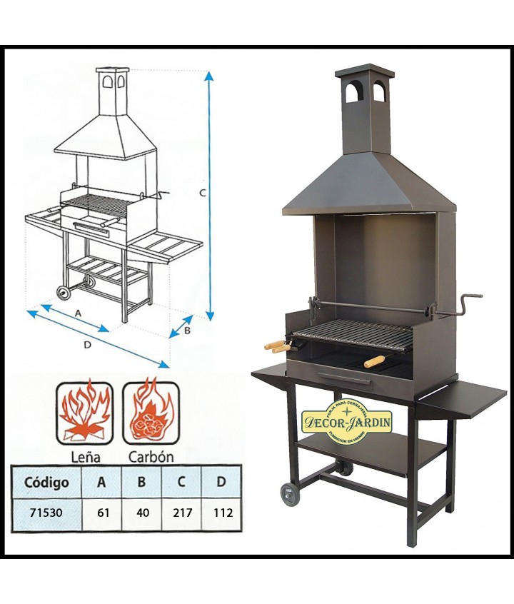 BARBACOA CHIMENEA CON RUEDAS