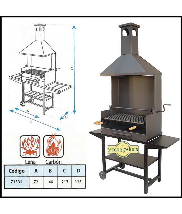 BARBACOA CHIMENEA CON RUEDAS